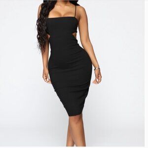 Sana Black Cut Out Midi Dress